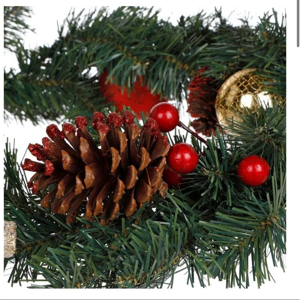 Christmas Ornamented Festive 80” Decorative Garland NWT